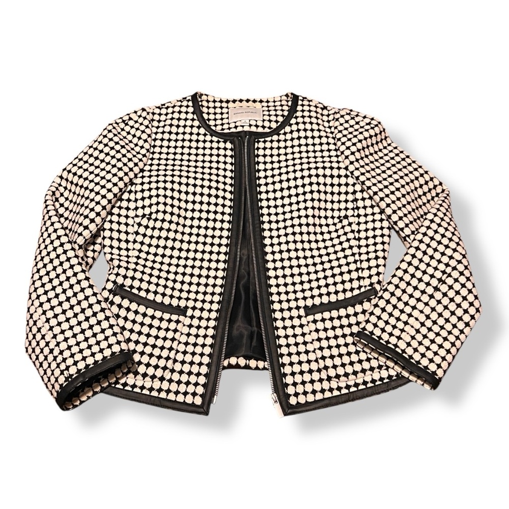 Banana Republic Collarless Polka Dot Blazer